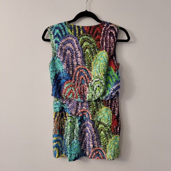 Women's Soft Silk Patterned Textured Tank Top Sz 2 - Picture 6 of 11